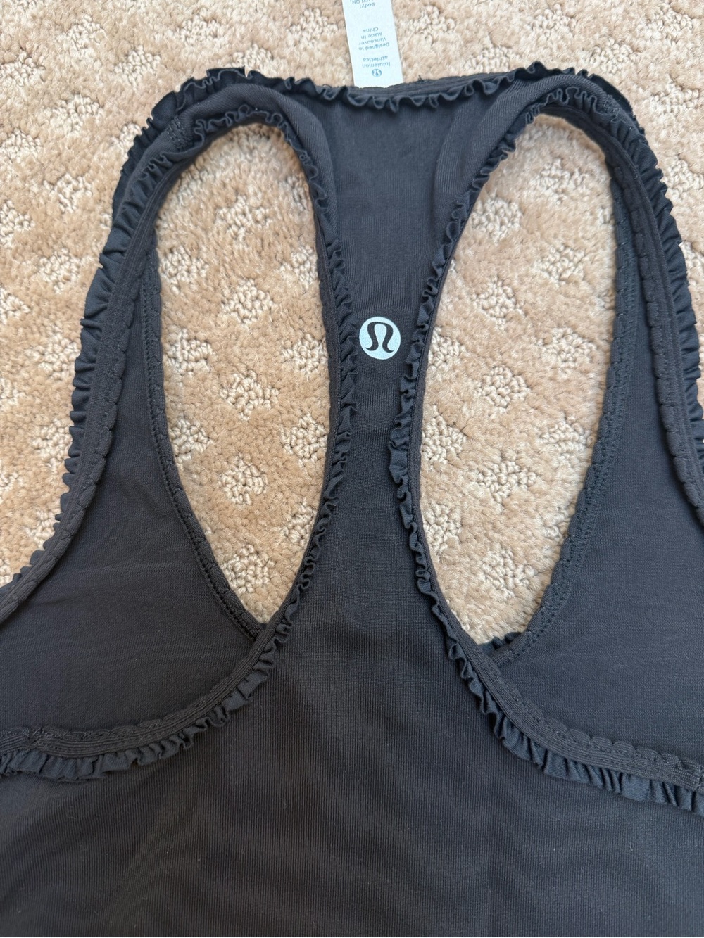 Lululemon Black Ruffle Racerback Tank Top - Picture 6 of 6